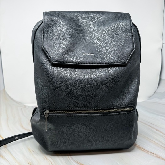 Matt & Nat Handbags - MATT & NAT Vegan Leather Black Mini Backpack,Eco-Friendly, Made Recycled Bottles